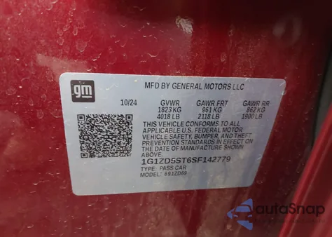 2025 Chevrolet Malibu Fwd 1Lt z USA, uszkodzony, nr VIN 1G1ZD5ST6SF142779